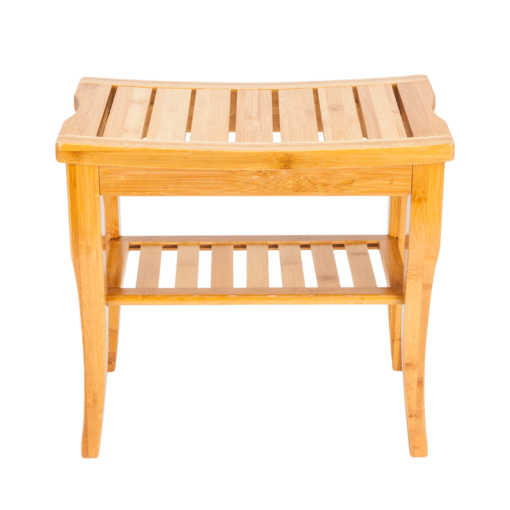 Zimtown Wooden Shower Stool Wood Bathroom Bench Seat Bamboo Bath Spa Sauna Chair Shelf Walmart