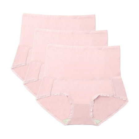 TMOYZQ 3 Pack Women s Briefs High Waist Tummy Control Underwear Lace Panties for Women Ladies Panty on Clearance