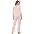 thumbnail image 4 of Unique Bargains Women's Satin Lounge with Pants Nightwear Pajama Sleepwear Sets, 4 of 5