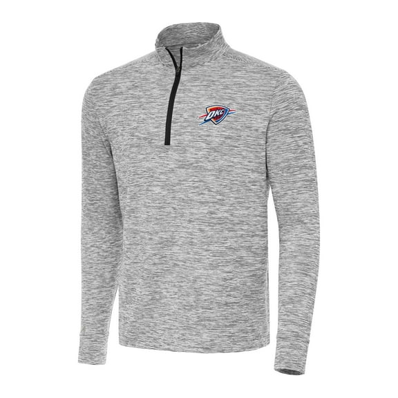 Men's Antigua Black Oklahoma City Thunder Cause Quarter-Zip Top