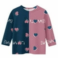thumbnail image 4 of Cowsor Kids Fashion Heart Print 3/4 Sleeve Round Neck Top | Trendy Casual Design | All-Season School Playdate Home Wear for Toddlers, 4 of 5
