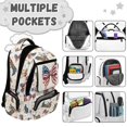thumbnail image 3 of KUIFORTI Bow US Flag Backpack with Lunchbox Girls School Bag Set 4 piece Kids Backpack Pencil Case Water Bottle Sleeve for Teens Elementary Middle School, 3 of 7