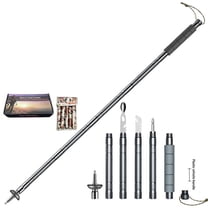 Multifunctional 7-Section Aluminum Alloy Trekking Pole Outdoor Telescopic Folding Hiking Pole Lightweight Mountaineering Cane with Foam Grip