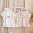 thumbnail image 2 of Toalla de baño de estilo coreano para bebé, Poncho con capucha, toalla de playa de microfibra absorbente suave, capa para niños, bata de baño para recién nacido, manta, 2 of 4