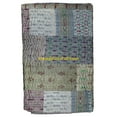 thumbnail image 2 of Indian Handwoven Silk Patola Kantha Quilt ,Traditional Blanket , Premium Silk Sari Kantha Blanket Size (Queen Size - 90" x 108"), 2 of 5