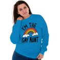thumbnail image 5 of Cute Rainbow Proud LGBTQ Gay Auntie Women Crewneck Sweatshirt Brisco Brands 4X, 5 of 6