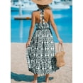 thumbnail image 2 of CUPSHE Women's Midi Dress Halter Paisley Sleeveless Cutout Waist Long Beach Boho Summer Dress, 2 of 6