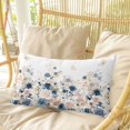 thumbnail image 4 of Navy Blue Spring Floral Pillow Covers, Linen Long Throw Pillow Case, Elegant Pastoral Flowers Watercolor Holiday Pillow Protector Decorative Cushion Cover for Living Room/Bedroom 24" x 36", 4 of 8
