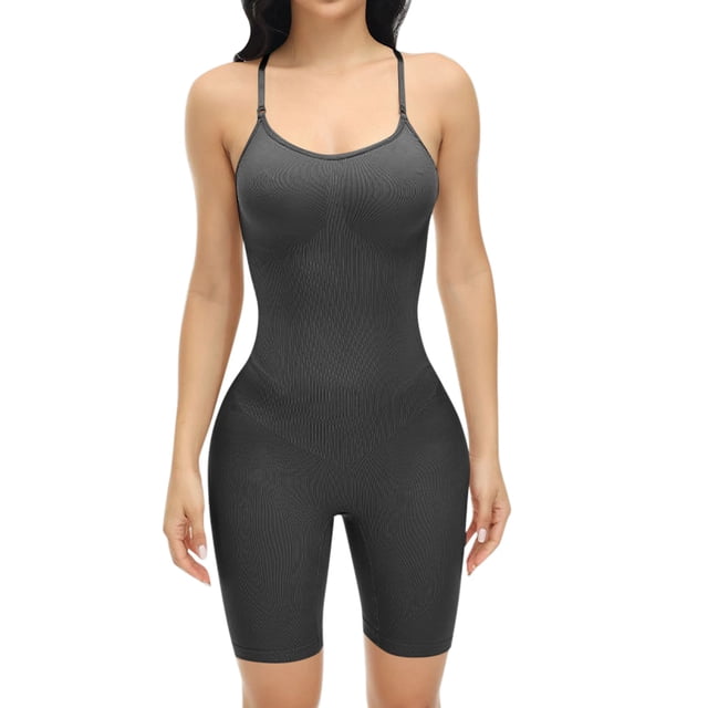 Clearance Sale 2025 Shapers Women Solid Suspender BodySuit High Waist Abdominal Shaping Button Chest Support Seamless Open Bottom Bodysuit