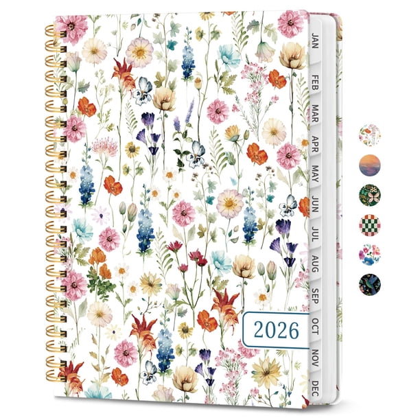 Agenda Taja 2026 semanal y mensual floral 16 x 22 cm