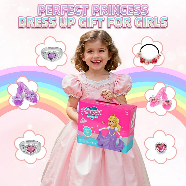 dress up time princess gifts Princess Dress Up Toddler Girl Toys, Dress Up for Girls 3 4 5 6 Year Old, Princess Toys for Toddler Girls, Upgraded with Wings, Include Jewelry, Shoes, Princess Wand... Birthday Gift for Girls