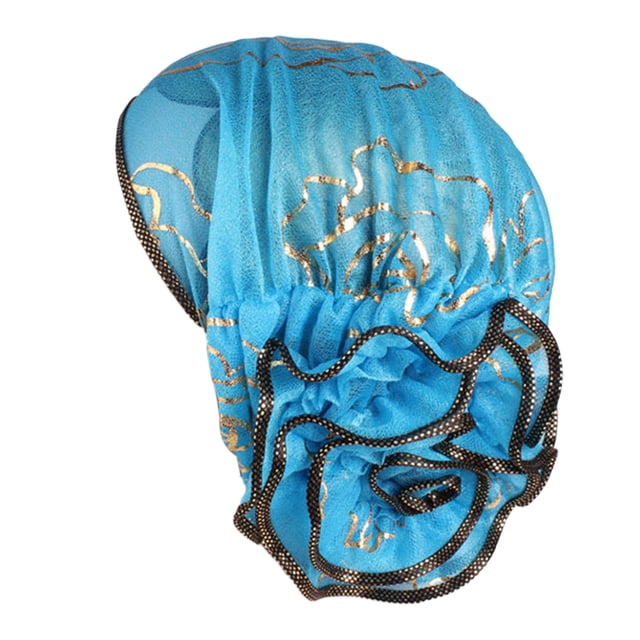 Home Decor Elegant Floral Lace Headscarf Hats Exclusive For Women Elastic Breathable Polyester Gauze With Ruffled Edges