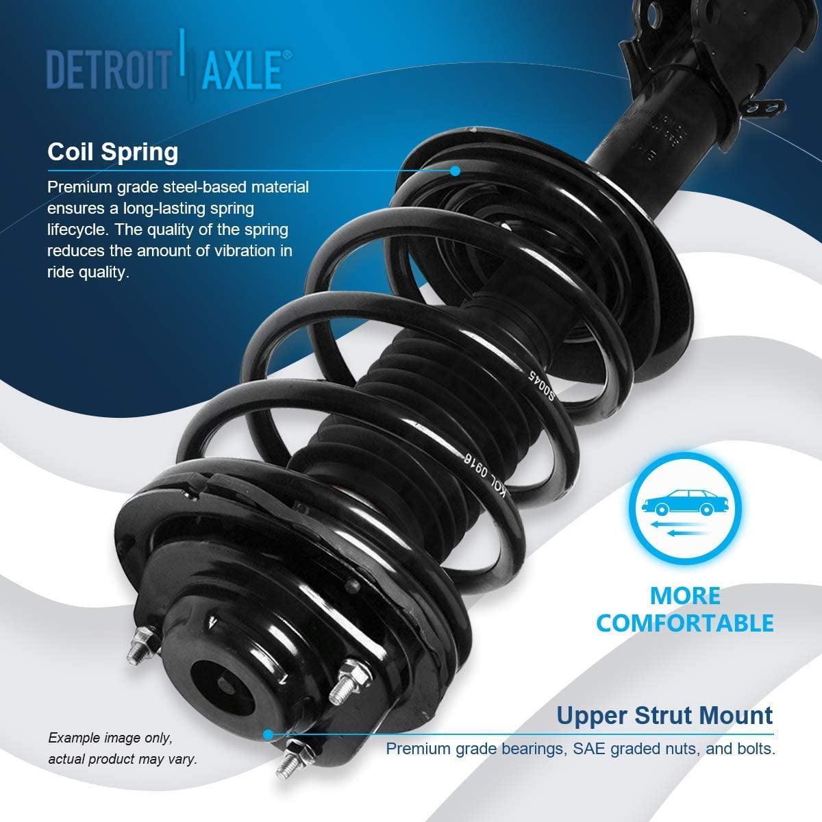 Detroit Axle - 8pc Struts Shocks Kit for 2001-2010 Chrysler PT Cruiser Complete 2 Front Struts with Coil Spring 2 Rear Shock Absorbers 4 Front Rear Sway Bar Links Replacement Strut