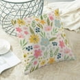 thumbnail image 4 of Spring Floral Throw Pillow Covers 20x20 Set of 2, Watercolor Floral Leaf Print Decorative Pillow Covers Linen Rustic Farmhouse Spring Flower Cushion Case for Couch Sofa Home Outdoor Decor, 4 of 5
