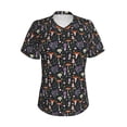 thumbnail image 2 of Uemuo Mushroom Printed Women's Classic V-Neck T-Shirt - Soft, Breathable, Moisture-Wicking, Perfect for Casual, Office, Travel, and Everyday Wear-Large, 2 of 5