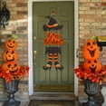 thumbnail image 3 of Witch Legs Door Decor - Halloween Hanging Sign Playful Witch Hat Cutout Party Wall Decoration Spooky Porch Accent Festive Gift(Orange), 3 of 6