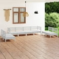 thumbnail image 1 of vidaXL 8 Piece Garden Lounge Set White Solid Pinewood, 1 of 5