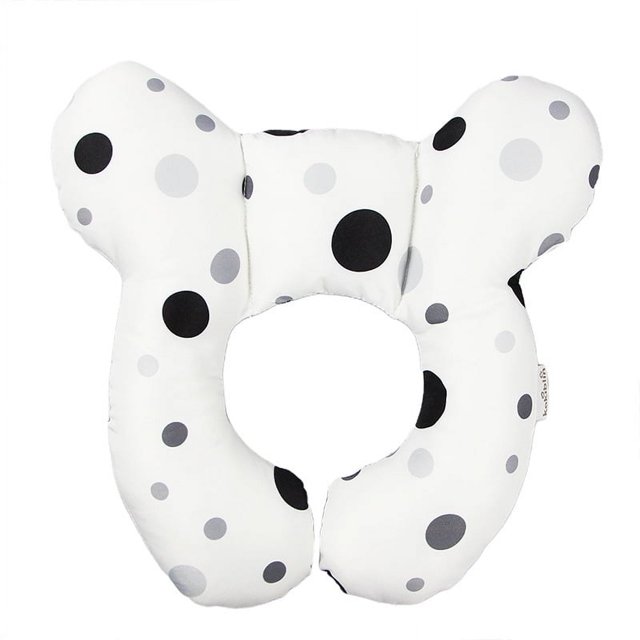 Almohada en forma de U con patrón de dibujos animados para niños, almohada para el cuello para cochecito de viaje, almohada con forma de cabeza de bebé