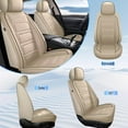 thumbnail image 6 of DIKSOAKR 2 Front Car Seat Covers Fit for Mitsubishi Lancer 2012-2017 Seat Covers Waterproof Leather Automotive Seat Cushion Protector Compatible Airbag(Beige,2 Seats), 6 of 7