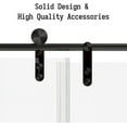 thumbnail image 7 of ALAULM Shower Door 56-60" W × 75" H Frameless Glass Shower Door, 5/16" (8mm) Clear Tempered Glass, Slidable Shower Door with Stainless Steel Handle, Black, 7 of 7