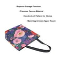 thumbnail image 3 of FORMRS Womens Canvas Tote Bag with Zipper Inner Pocket Shoulder Handbag, Beautiful Floral Pattern, 3 of 7
