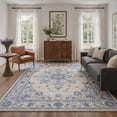 thumbnail image 4 of DEORAB 2x3 Area Rugs Floral Medallion Print Pattern Dusty Blue Low Pile Lightweight Machine Washable Non Slip Door Mat for Entryway, Front Door, Bathroom, 4 of 5