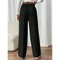 thumbnail image 3 of Plus Size Women's Work Casual & Elegant Solid Color Straight-leg Pants, 3 of 3