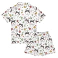 thumbnail image 2 of Pajama Set Cat Button-up Short-sleeved Shorts 2 Piece Casual Sleepwear, 2 of 7