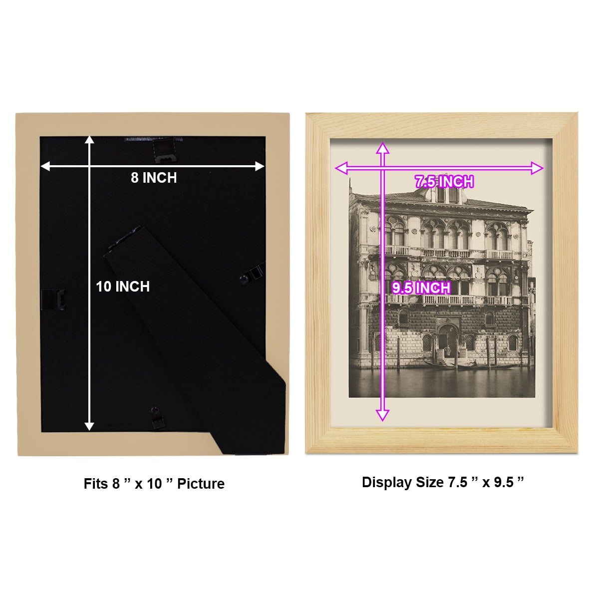 Vintage Views of Venice II - Framed Print w/glass - Natural Wood
