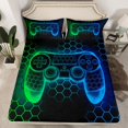 thumbnail image 2 of Homewish Green Blue Gamepad Bed Sheets, Gamer Gaming Theme King Sheets, Teens Kids Boys Girls Sheet Set, Lightweight Room Decor, 4 Pieces, 2 of 7