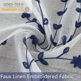 thumbnail image 5 of Sheer White Curtains, Leaf Embroidered Grommet Voile Drapes for Living Room, Bedroom, Window Treatments Semi Curtain Panels Navy Blue, 52" W x 72" L, 2 Panels, 5 of 7
