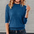 thumbnail image 2 of ManxiVoo Women's Short Sleeve Pullover Semi Turtleneck Knit Top Stretch Slim Fit Lightweight Sweater for Spring Summer Fall Layering Essential XXL Size Dark Blue, 2 of 4
