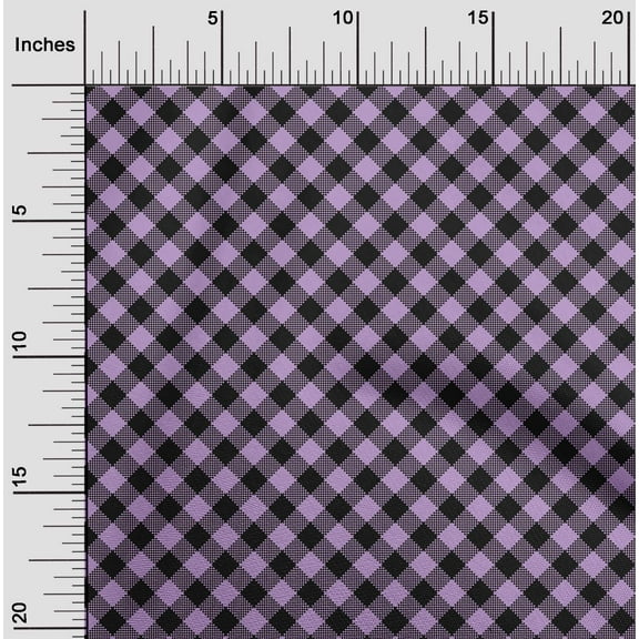 oneOone Cotton Flex Pastel Purple Fabric Check Quilting Supplies Print Sewing Fabric By The Yard 40 Inch Wide - KK