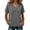 Gray, variant on Women's Chic Linen V Neck Tops Boxy Short Sleeve Summer Lightweight Tunics Blouse Holiday Vacation Clothing