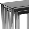 thumbnail image 3 of Tables gigognes en verre noir de la collection Riverside avec pattes en acier inoxydable, 3 of 9