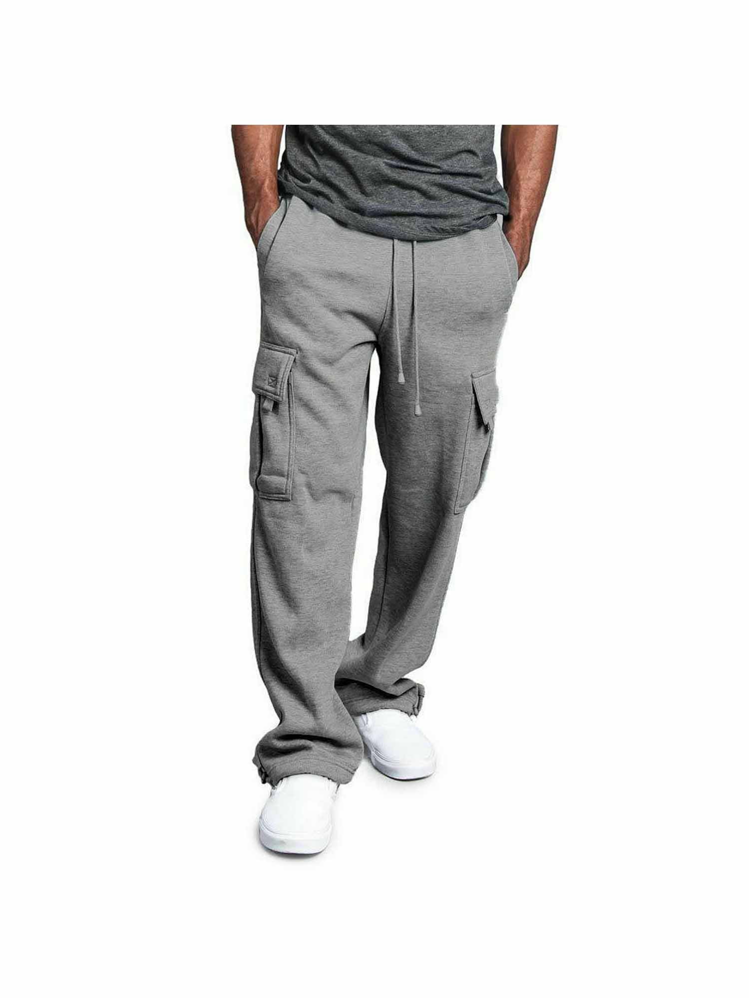 men's cargo pocket fleece pants