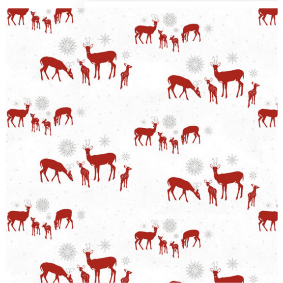 Henry Glass Holiday Lane Red Deer Cotton Fabric By The Yard