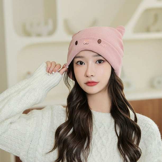 帽子 LOOP YARN SHAGGY CAT EAR KNIT CAP 帽子 LOOP YARN SHAGGY CAT EAR KNIT CAP LOOP YARN SHAGGY CAT