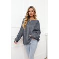 thumbnail image 2 of Pulls Femmes Robe Oversize Manches Longues Sexy hors Épaule Couleur Bloc Pull Pull Tops, 2 of 6