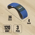 thumbnail image 5 of POWERTEC 3PK 4" x 36" Sanding Belts, 120 Grit Zirconia Metal Grinding Sand Paper (443612Z-3), 5 of 8