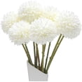 thumbnail image 2 of White Artificial Dahlia Flowers, Silk Plastic Fake Hydrangea Flowers Bunch Bridal Wedding Bouquet 10 Pcs White, 2 of 4