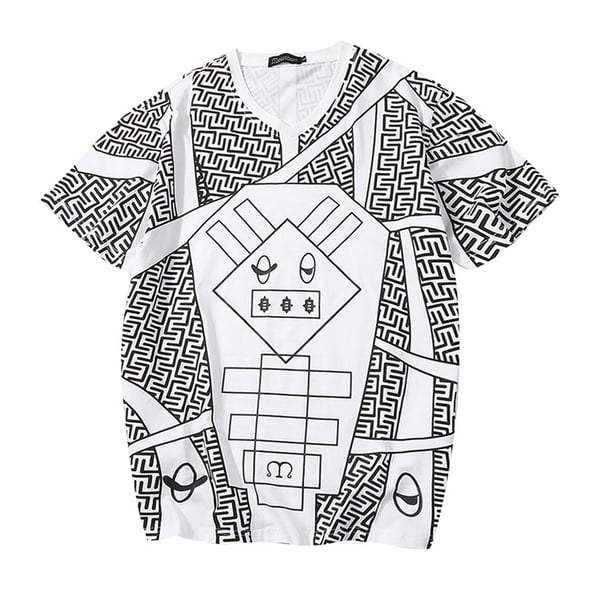 Camiseta de Geométrica Perro Gráfico Hombres Cuello en de - 2XL se describe 2XL