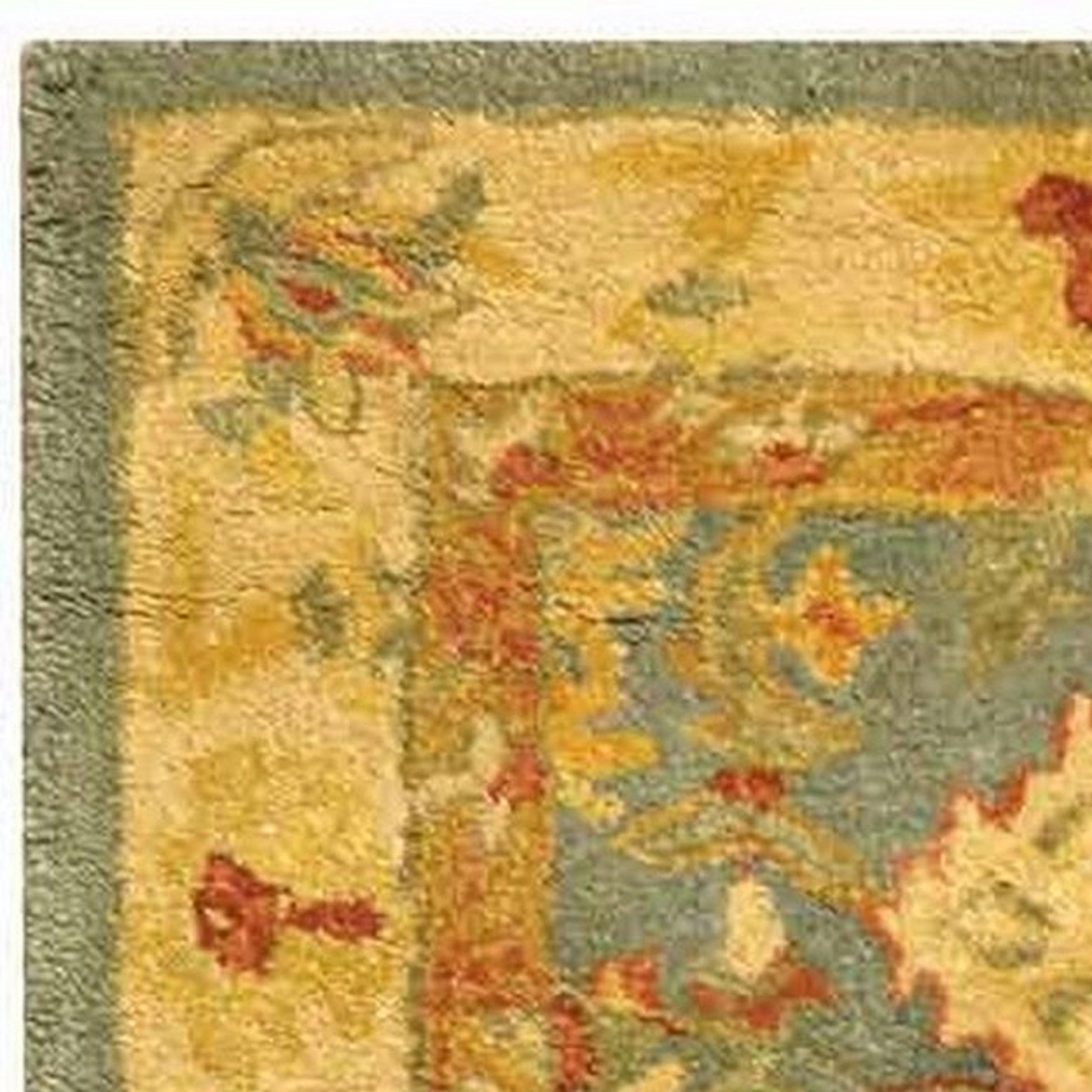SAFAVIEH Anatolia Stephen Traditional Wool Area Rug, Light Blue/Ivory, 2' x 3'