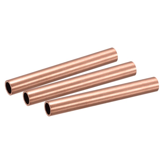 Tubo Redondo de cobre Unique Bargains 13mm OD 1.5mm Grosor 100mm 3uds
