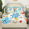 thumbnail image 3 of Erosebridal Teen Ocean Life Sheet Set Twin,Hawaiian Beach Bedding Sets Twin Size,Sea Room Decorative,Breathable,3pcs, 3 of 7