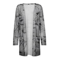 thumbnail image 5 of WTOBBY Women's Fashion Comfortable Halloween Printed Mid-Length Cardigan Jacket Casual Long Sleeve Open Front Cover Up With Pockets Fall Layering Piece,Dark Gray XL, 5 of 7