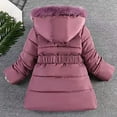 thumbnail image 4 of Mercatoo Girl's Fleece Lined Long Parka Puffer Coat Kids Winter Sherp𝐚 Thicken Ski Jacket Detachable Fu𝗿 Trim Hood Windbreaker, 4 of 4