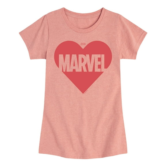Marvel - Heart Valentine - Girls Fitted Short Sleeve Graphic T-Shirt