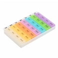 thumbnail image 5 of 28 Grid Rainbow Color Portable Pill Box 1 Pack.Creative One Week Pill Box Plastic 28-grid Rainbow-colored Portable Pill Box 7-color Detachable Pill Storage Box, 5 of 8