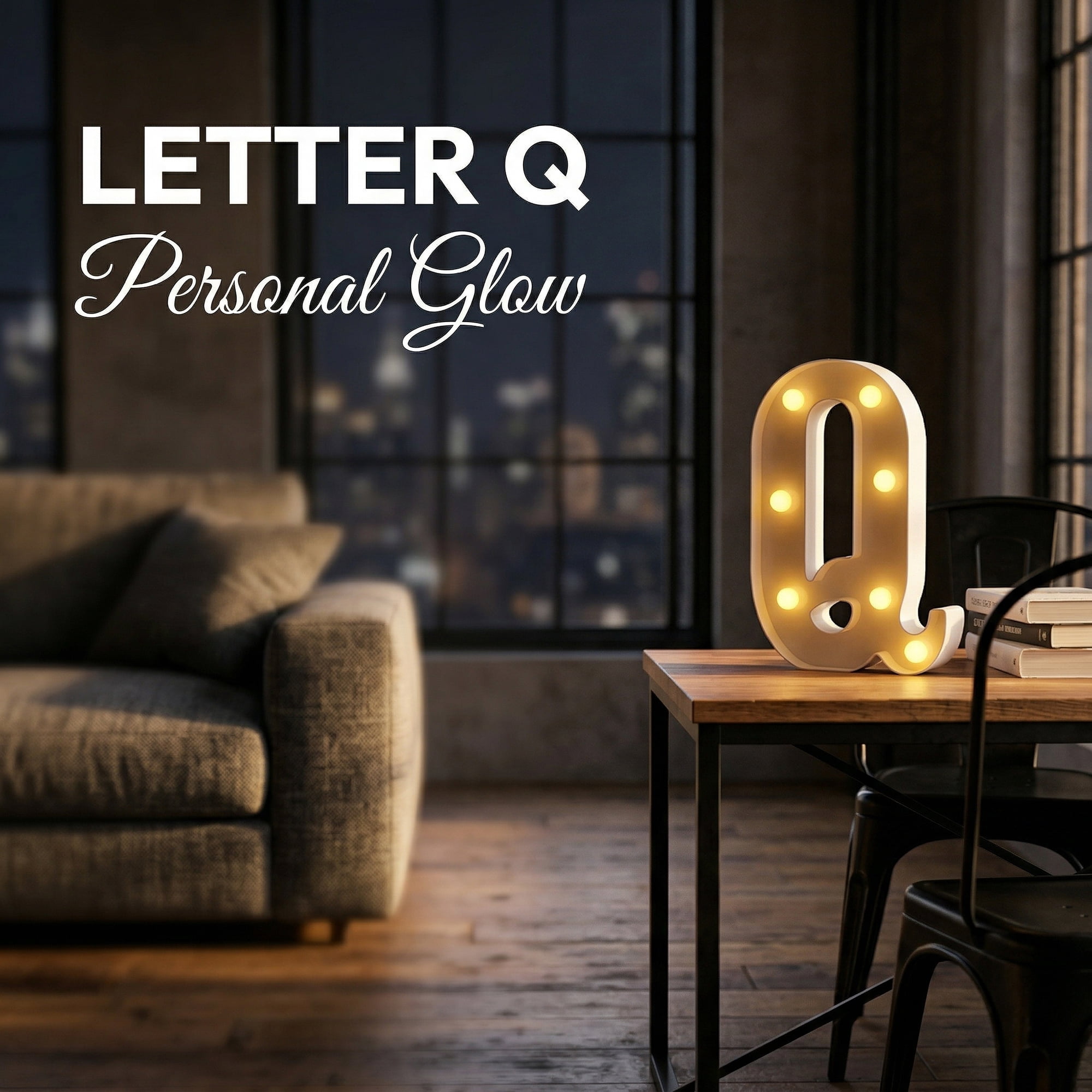 Unique Bargains Marquee Letters With Lights LED Light Up Signs Letter Q 5.5"L x 1.3"W x 8.1"H